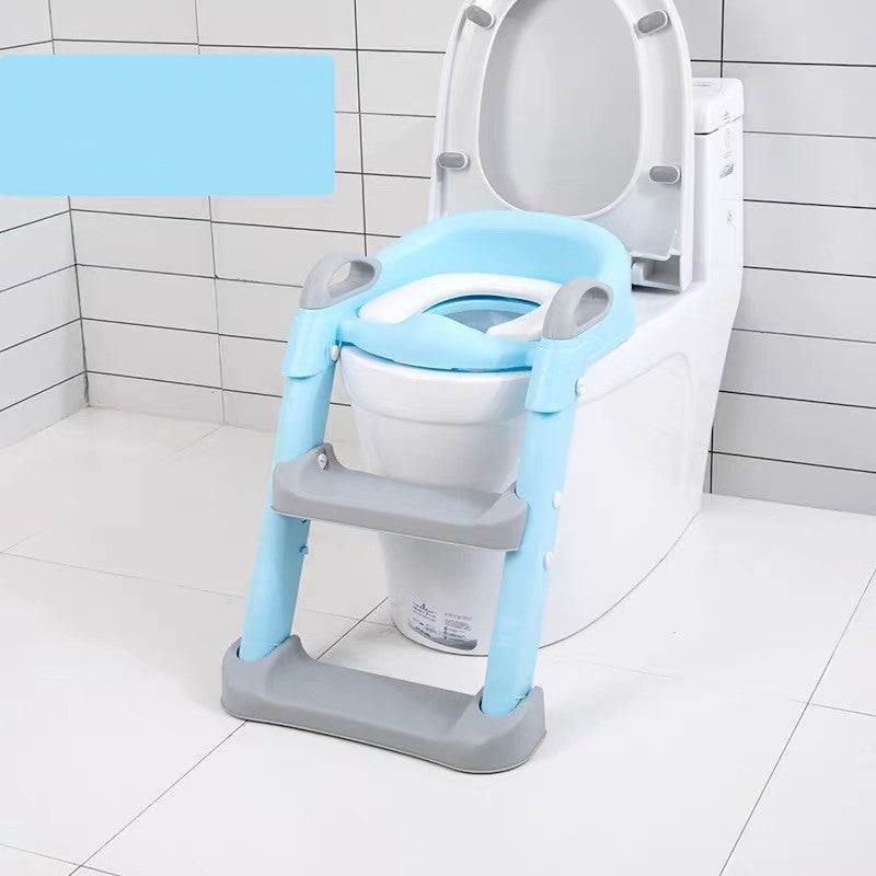 מושב אסלה לילדים עם מדרגות בטיחותי וריפוד נוח