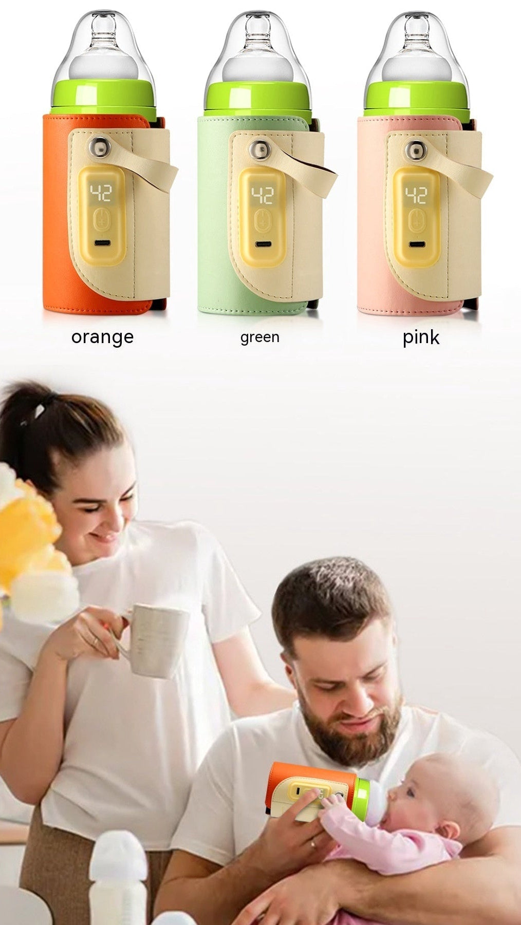 כיסוי מחמם לבקבוק נייד בטמפרטורה קבועה