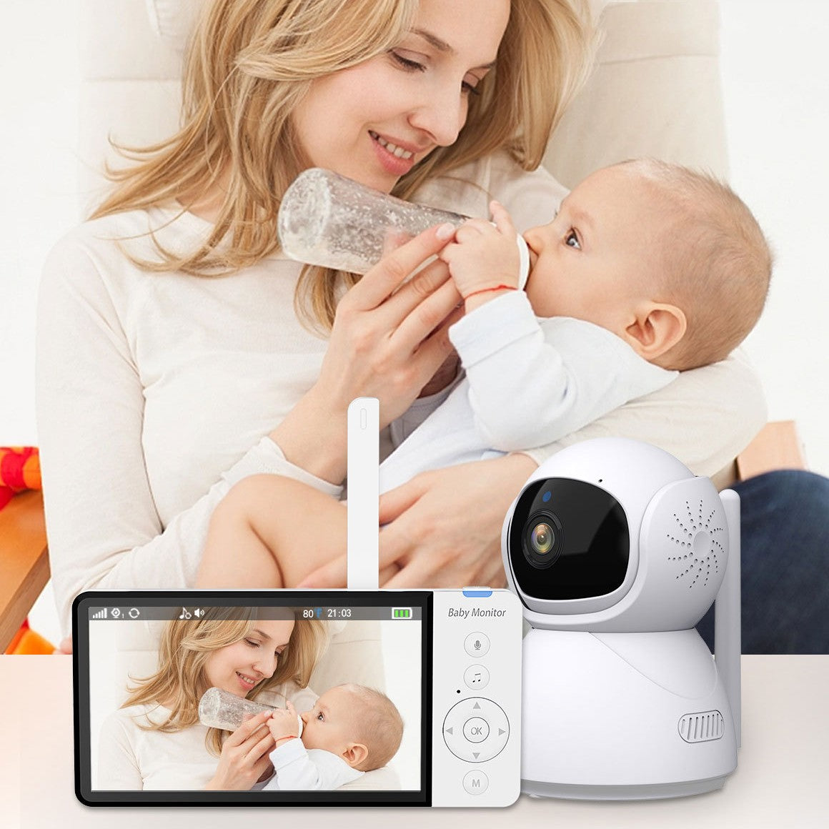 מוניטור אלחוטי לתינוק 360 מעלות עם מסך 5 אינץ'