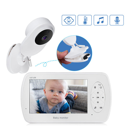 מוניטור וידאו לתינוק עם מסך 4.3 אינץ' ומצלמת HD