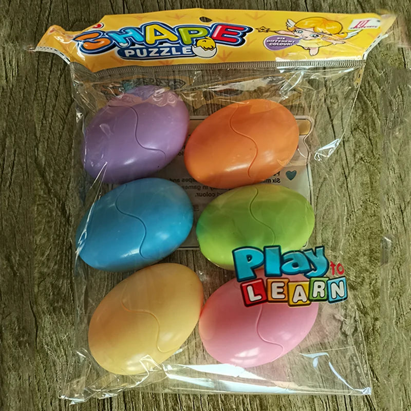 ביצי התאמה מונטסורי ללמידת צורות וצבעים לפעוטות 6 יחידות