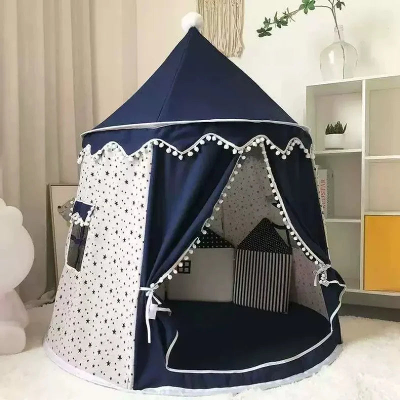אוהל משחק לילדים דגם טירה מתקפל מכותנה רכה