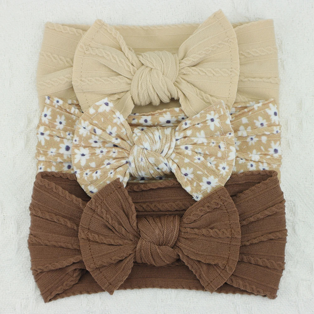 סט 3 קשתות מעוצבות לתינוקות מבד ניילון רך וגמיש