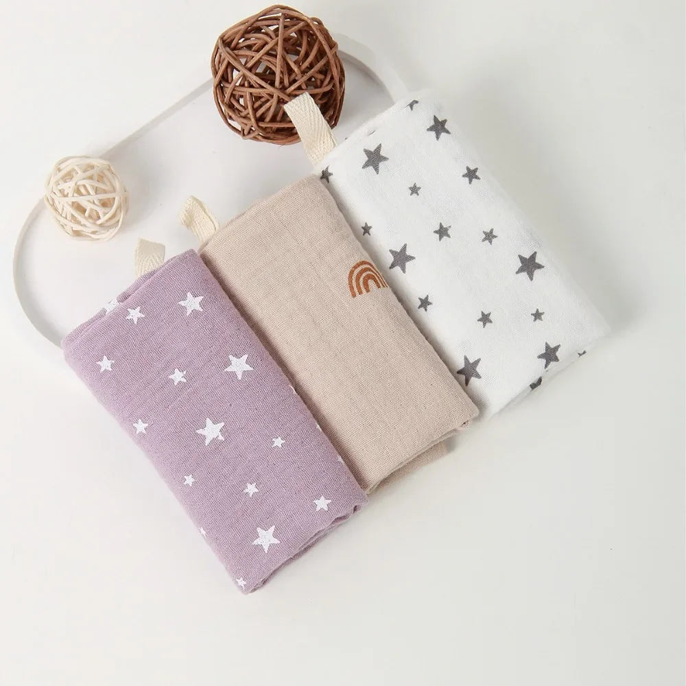 מגבת כותנה רכה לתינוק מארז 3 או 5 יחידות גזה