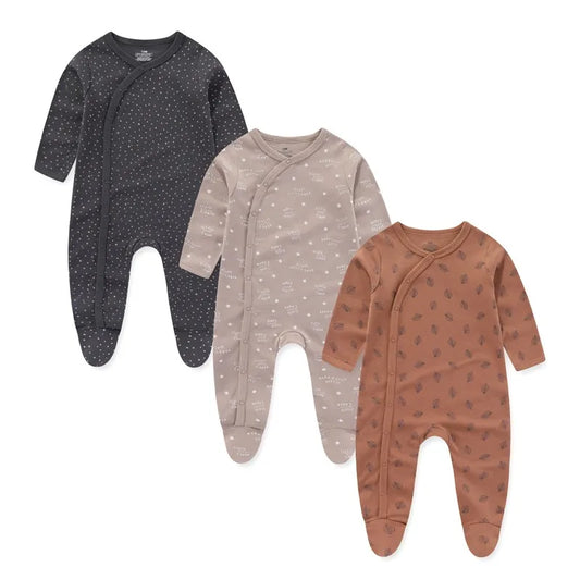 3-Piece Newborn Cotton Baby Bodysuit Set Long Sleeve