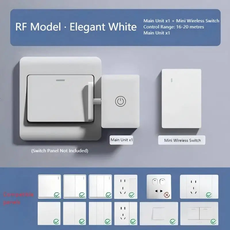 Automatic Remote Control Light Switch Pusher Device White