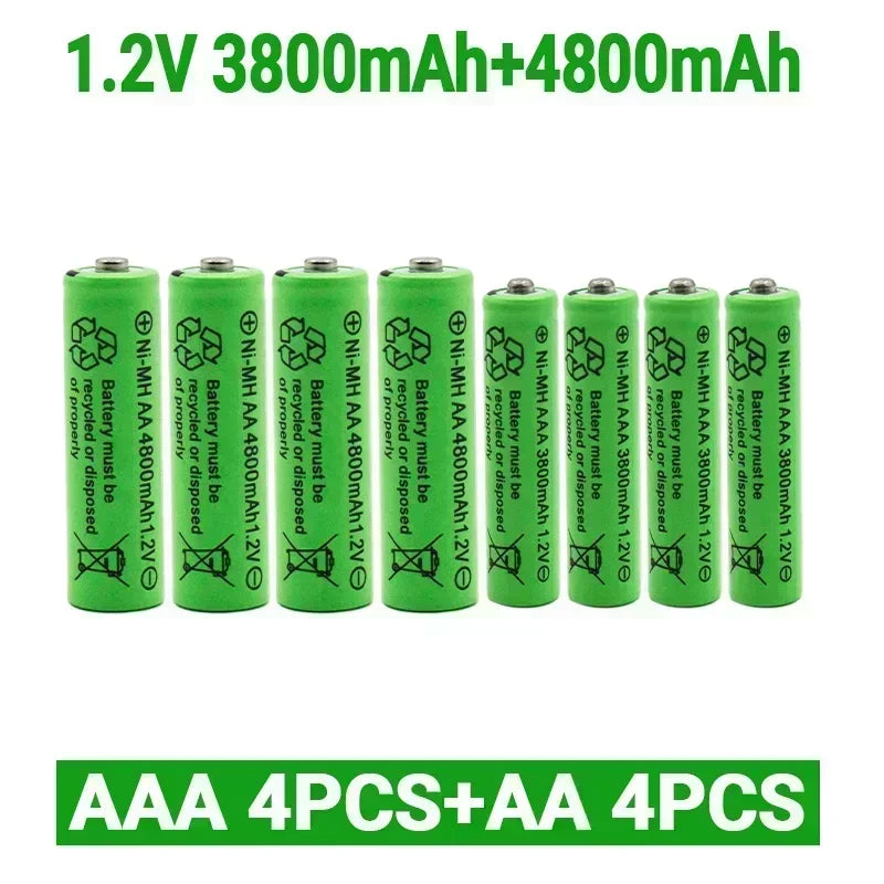 סוללות נטענות Ni-MH למשחקים ומכשירים AA AAA 4800mAh 1.2V