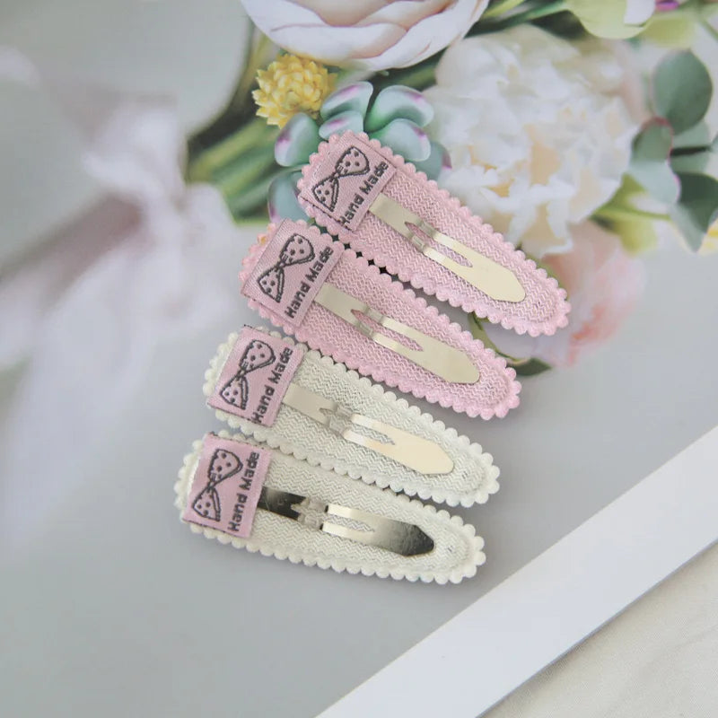 Handmade Floral Snap Hair Clips for Girls 6 Piece Set