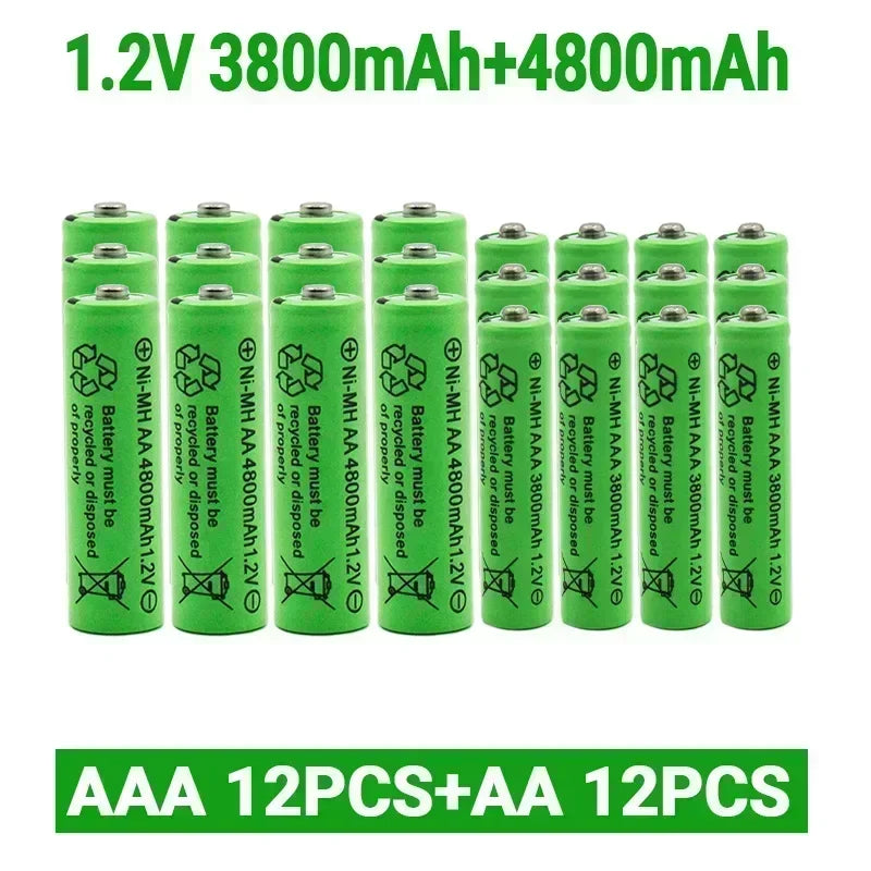 סוללות נטענות Ni-MH למשחקים ומכשירים AA AAA 4800mAh 1.2V
