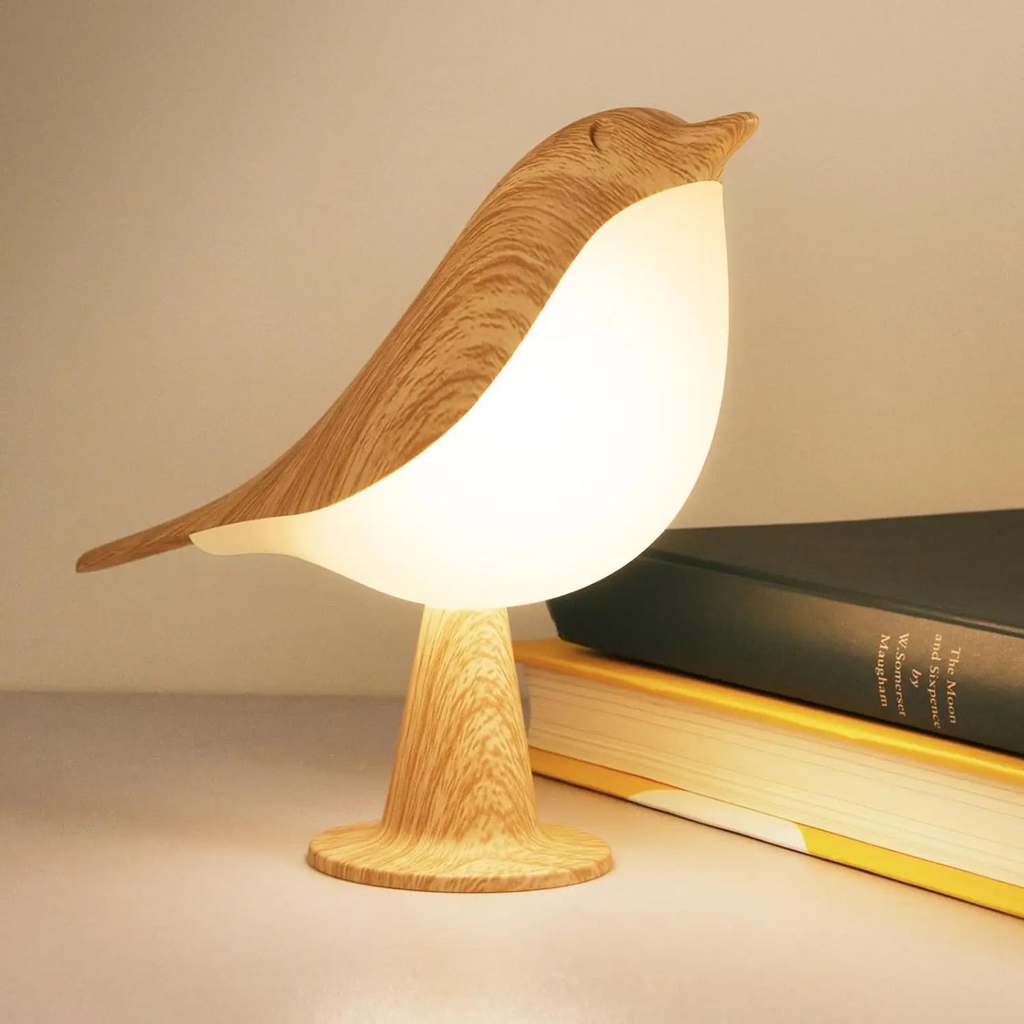 LED Touch-Control Bird Night Lamp Dimmable Rechargeable Yellow