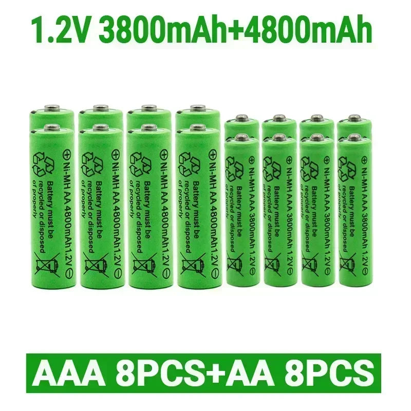 סוללות נטענות Ni-MH למשחקים ומכשירים AA AAA 4800mAh 1.2V