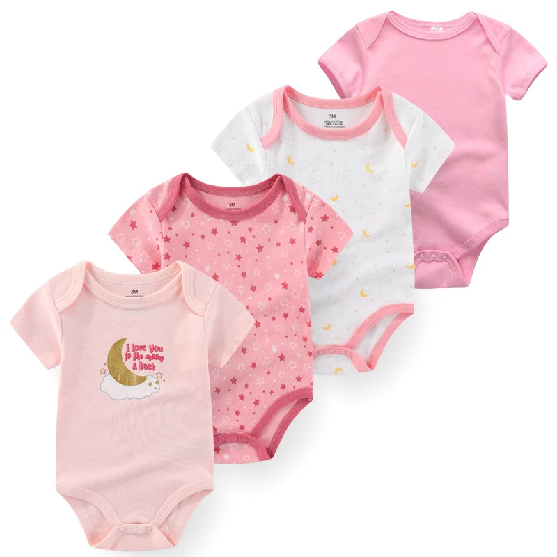 בגד גוף לתינוק כותנה דגם חיות שרוול קצר