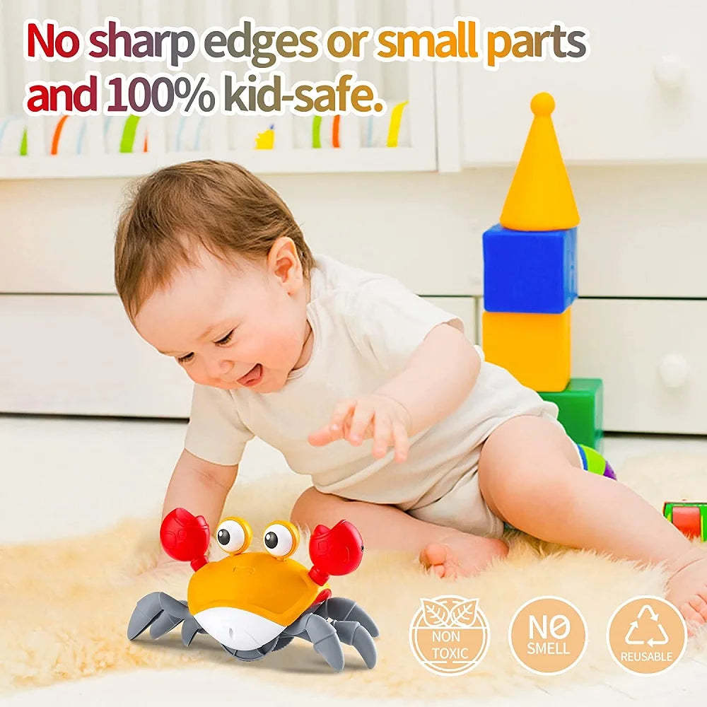 צעצוע סרטן אינטראקטיבי זוחל עם חיישן תנועה ואורות