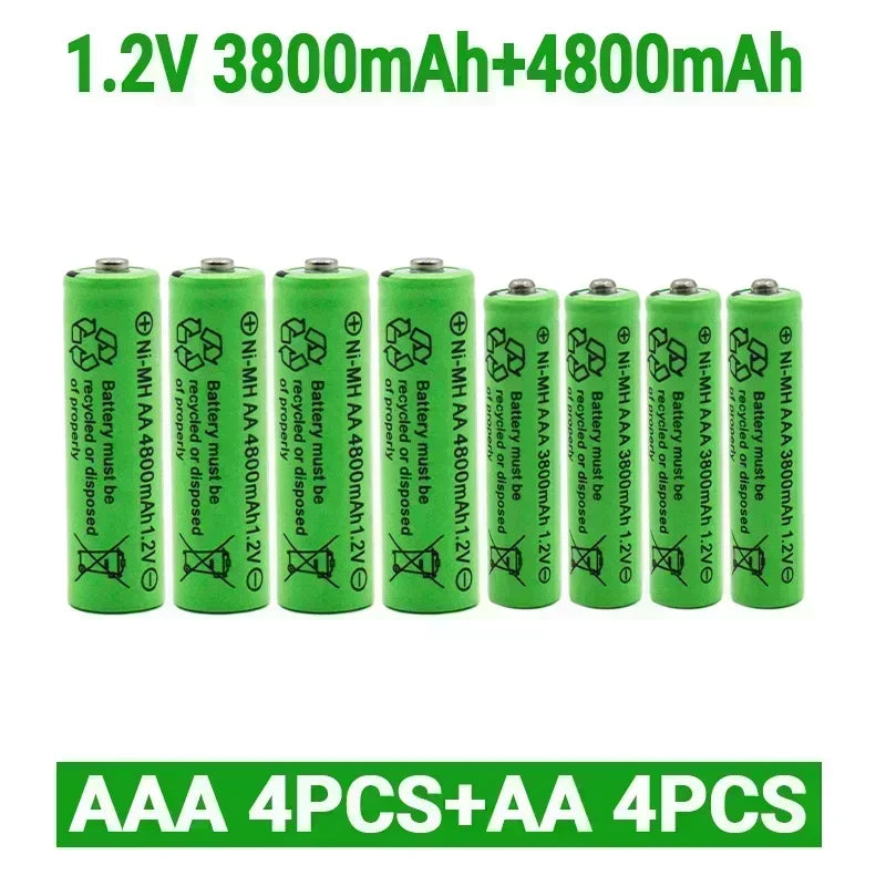 סוללות נטענות Ni-MH למשחקים ומכשירים AA AAA 4800mAh 1.2V