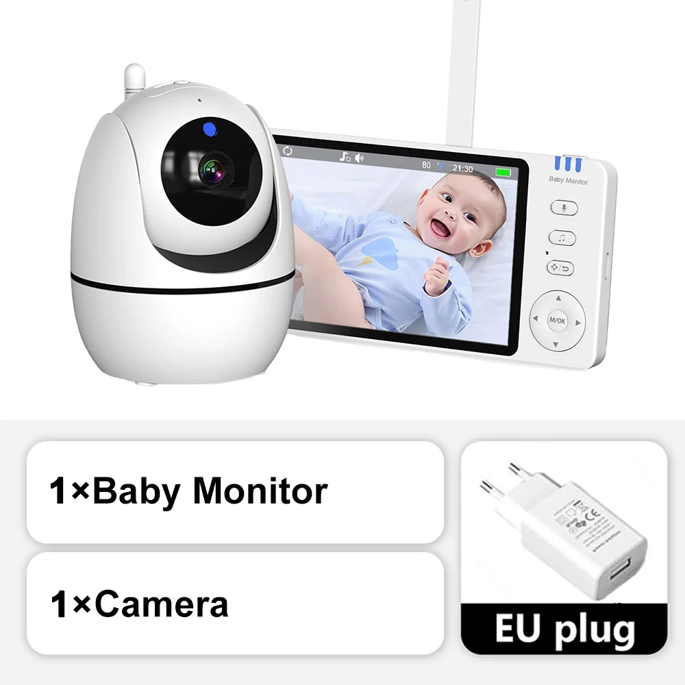 Video Baby Monitor With 5 Inch HD Screen And PTZ Zoom