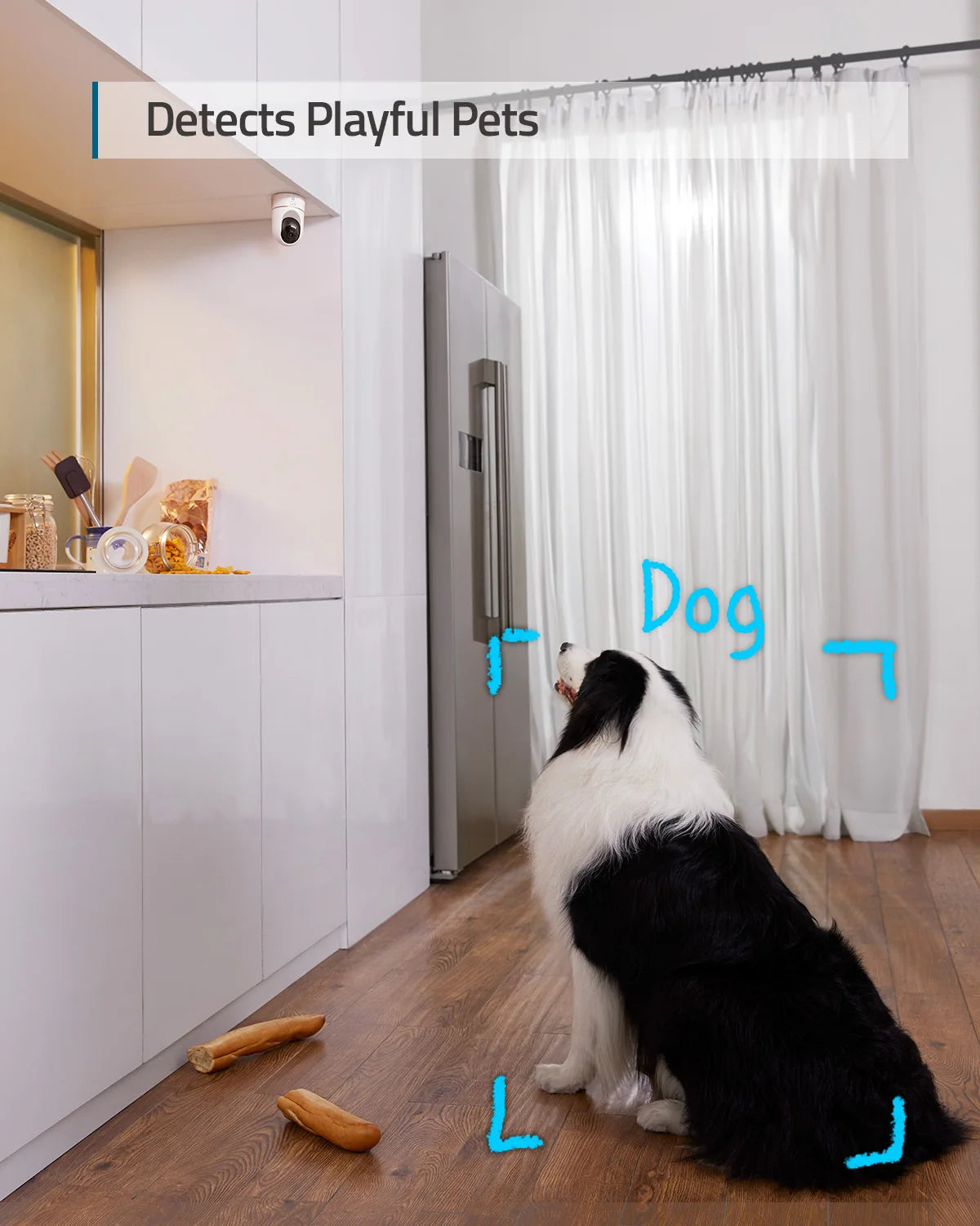 מצלמת אבטחה חכמה 2K עם יכולת סיבוב והטיה אלחוטית