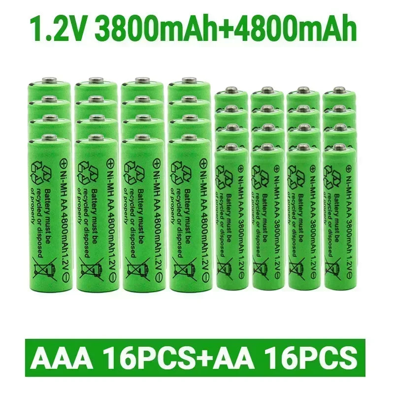 סוללות נטענות Ni-MH למשחקים ומכשירים AA AAA 4800mAh 1.2V