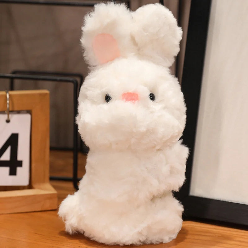 Soft white plush bunny toy, 20cm, with pink inner ears and nose, for babies.