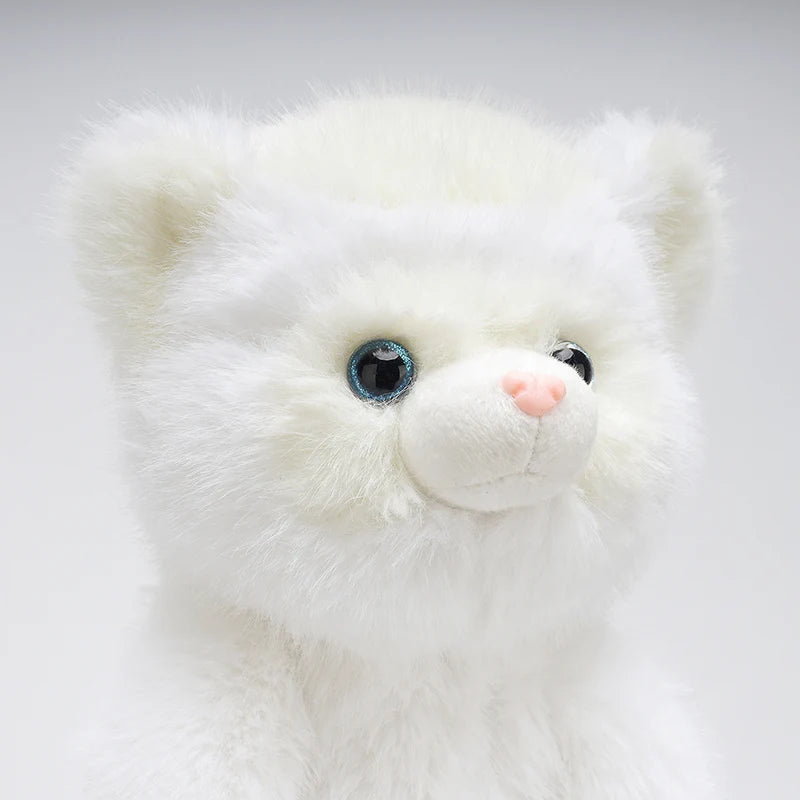 Soft white ferret plush toy, 52cm, with blue eyes and pink nose.