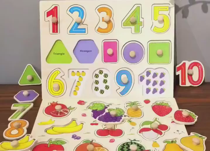 פאזל מונטסורי מעץ לילדים למידה והתפתחות