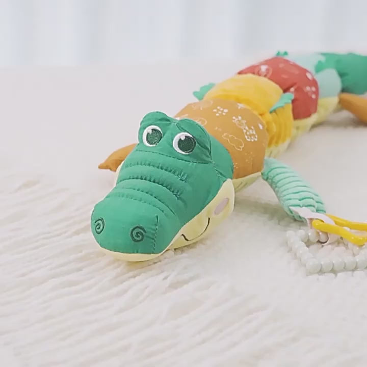 צעצוע התפתחות מוזיקלי רך לתינוק, בובת פעילות עם רעשן וסרגל