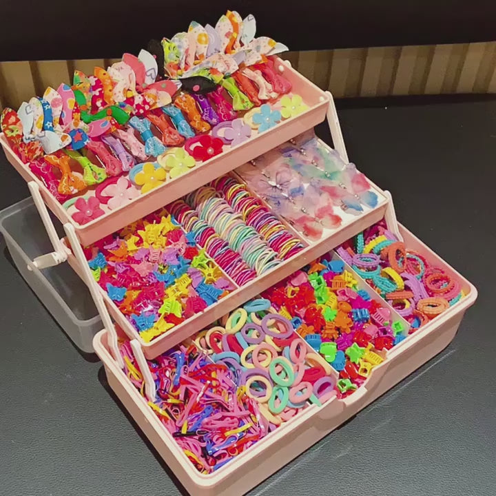 סט סיכות שיער פרפר 555 חלקים צבעוני לילדות