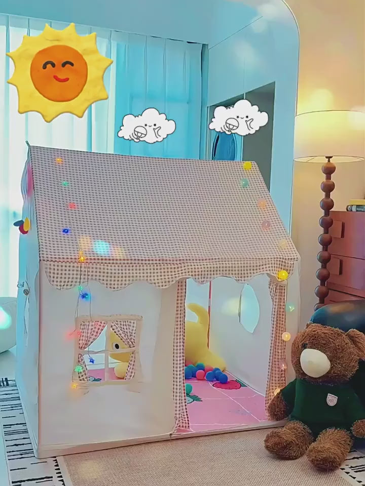 אוהל משחקים לילדים טירת נסיכות מתקפל